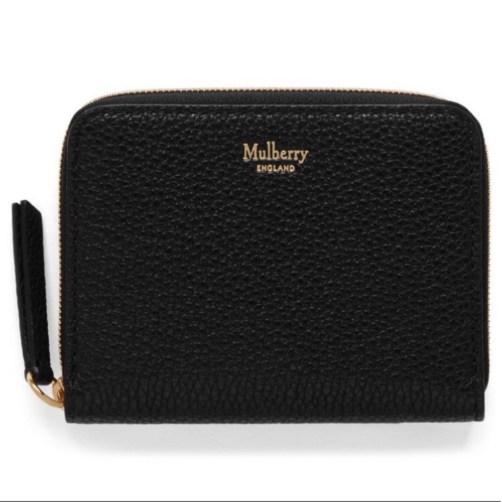 Black Mulberry Small Zip Around Purse
